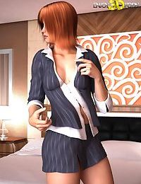 Redheaded secretary gets naked for boss in hotel - part 523